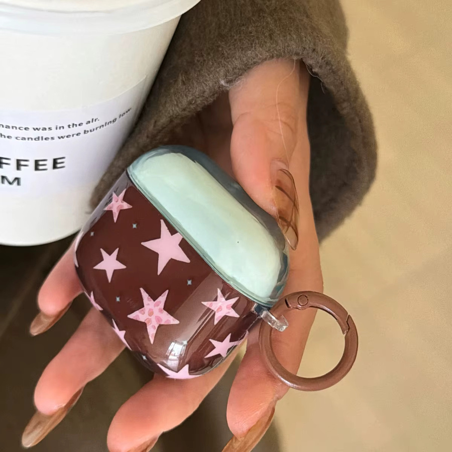 Rosa Stern Schutzhülle für Apple AirPods Pro 2, Pro 3 und AirPods 4 in Pink und Rot - Bild 4