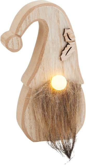 VBS Wichtel Set mit LED Nase in Beige, 3-teilig, Tischdeko für Herbst und Winter - Bild 1