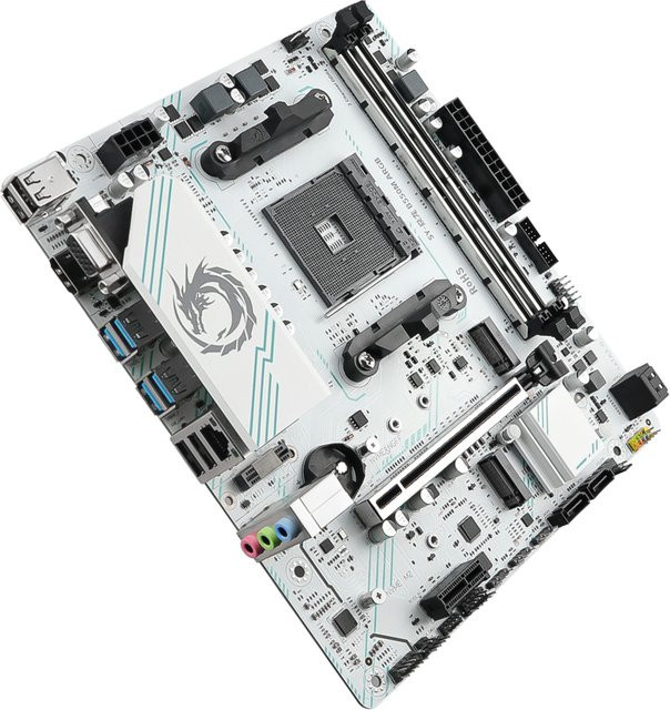 SOYO AMD B550M PC-Gaming-Motherboard AM4 Dual DDR4 mit 2x M.2 NVMe, PCIe 4.0, HDMI 2.0 und VGA in Weiß - Bild 1