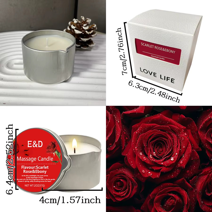 EVODUCK Rosen-Duftöl-Kerze, 56 g, Massageöl-Kerze - Bild 2