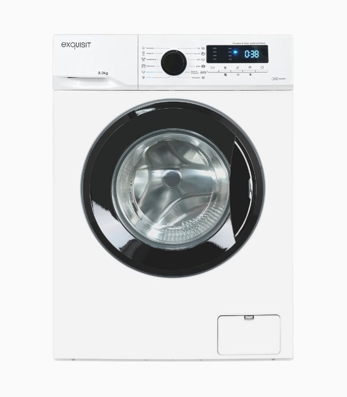 Exquisit Waschmaschine WA58014-020A in Weiss, Frontlader mit Aquastop und 8 kg Fassungsvermögen, B/T/H: 59,5 x 60,0 x 85,0 cm - Bild 1