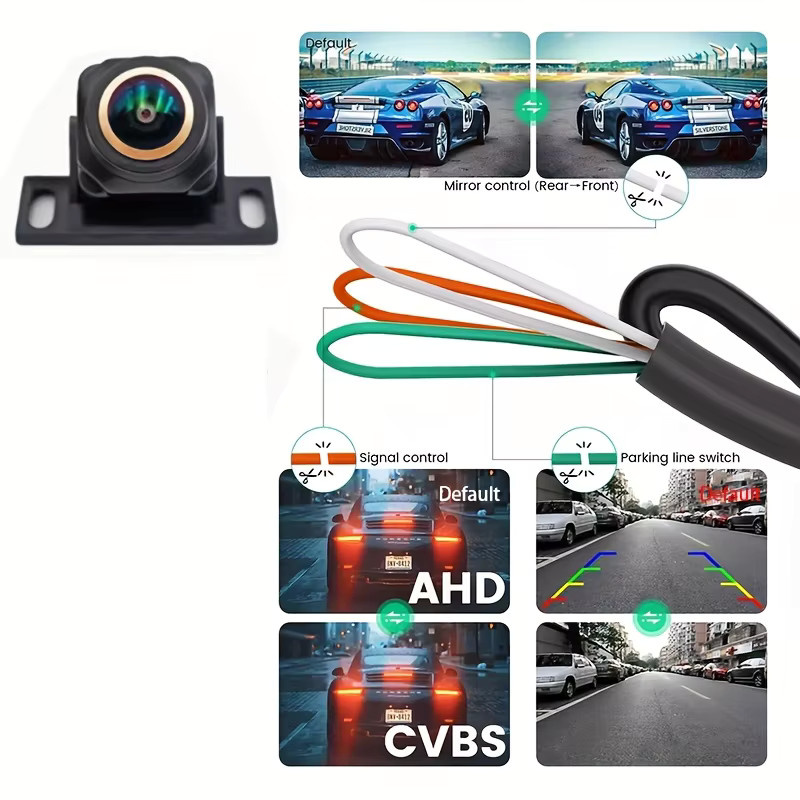 Bileeko 1080P Full HD Autokamera mit 170 Grad Weitwinkel, Nachtsicht und umschaltbarem AHD/CVBS Modus in Schwarz - Bild 3