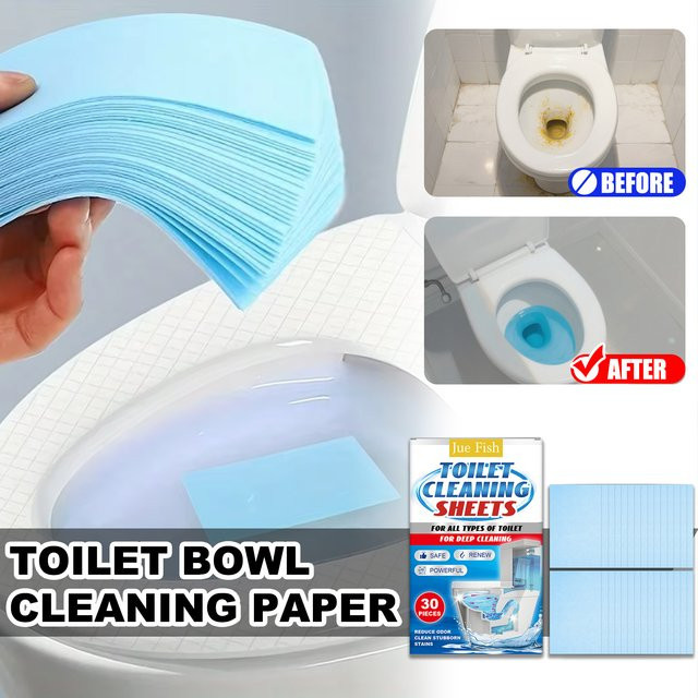 Jue Fish Toilettenreinigungstücher zur Tiefenreinigung mit Frischeeffekt, 30 Stück pro Schachtel - Bild 1