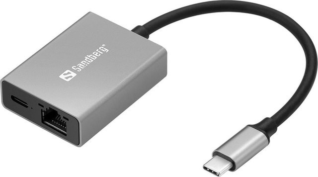 Sandberg USB-C Gigabit Ethernet Netzwerkadapter in Silber - Bild 1