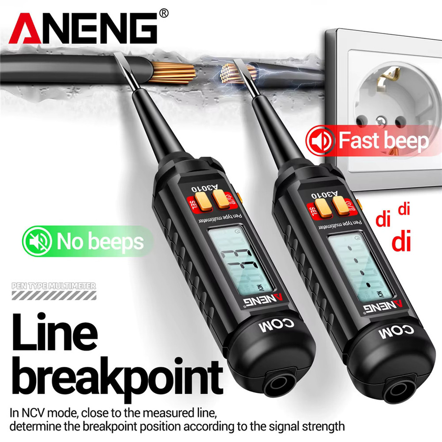 ANENG A3010 Digitales Multimeter 2-in-1 Stiftförmiges Smart True-RMS Multimeter mit 4000 Counts AC/DC Spannung Kapazität und NCV-Sensor in Schwarz - Bild 4