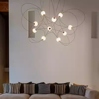 DCW Éditions Munari Kronleuchter LED 10-flammig in Schwarz