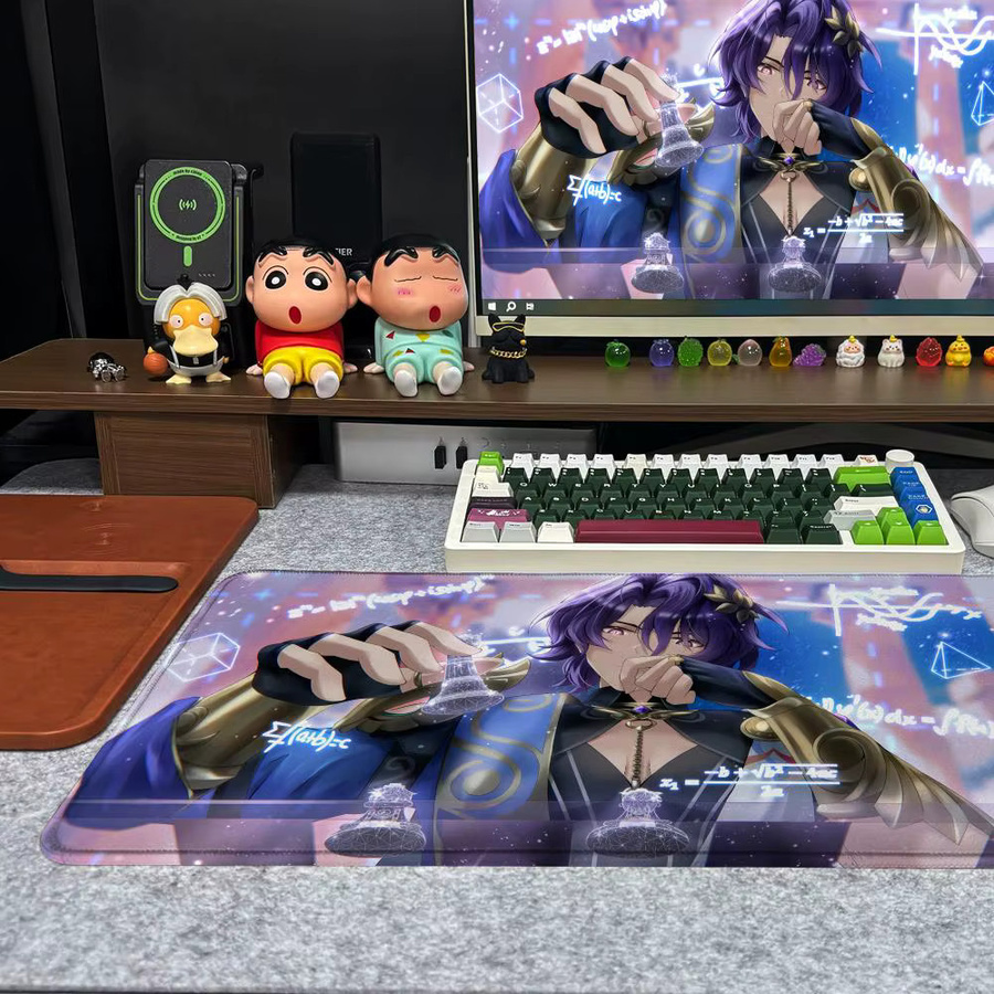 Honkai Star Rail Dr Ratio Mauspad XXL rutschfeste Gamer-Tastatur Unterlage mit HD Art Design, B/T: 90 x 40 cm, Multicolor - Bild 4