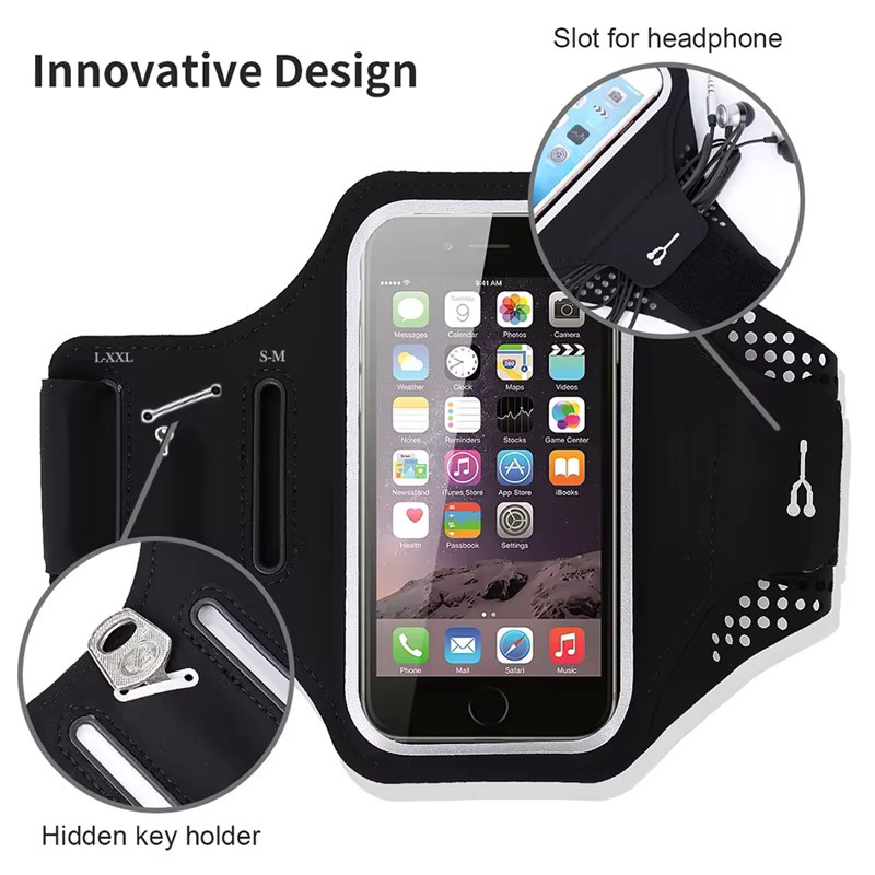 Laufarmband für iPhone, Samsung, Xiaomi, Oppo, Huawei und Honor als Outdoor Sports Handytasche in Orange - Bild 2