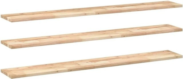 vidaXL Schweberegale Set aus 3 Stück aus unbehandeltem Akazienholz, B/T/H: 140 x 20 x 2 cm - Bild 1