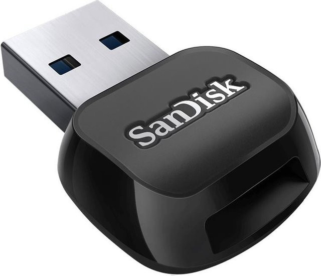 SanDisk QuickFlow Kartenleser für microSD, microSDHC und microSDXC mit USB 3.2 Gen 1 und USB-C sowie USB-A Anschluss in Schwarz (SDDR-B731-GN6NN) - Bild 1