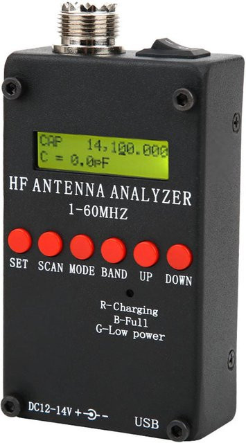 Antennenanalysator Koogeelife Mini60 1-60 MHz in Schwarz mit Android App und PC-Software - Bild 1