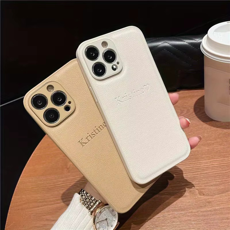 Personalisierte Leder-Soft-Schutzhülle mit individuellem Anfangsbuchstaben für iPhone 11 bis iPhone 16 Pro Max von YLUOYI in Blau - Bild 2