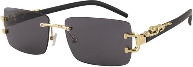 Yiran Health & Beauty Sonnenbrille, rechteckig, randlos, black, grey, Unisex - Bild 1