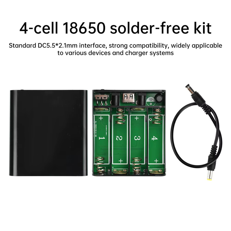 DIY USV Power Box Kit für 18650 Li-Ion Batterien, lötfreie Unterbrechungsfreie Stromversorgung für Router in Schwarz - Bild 5