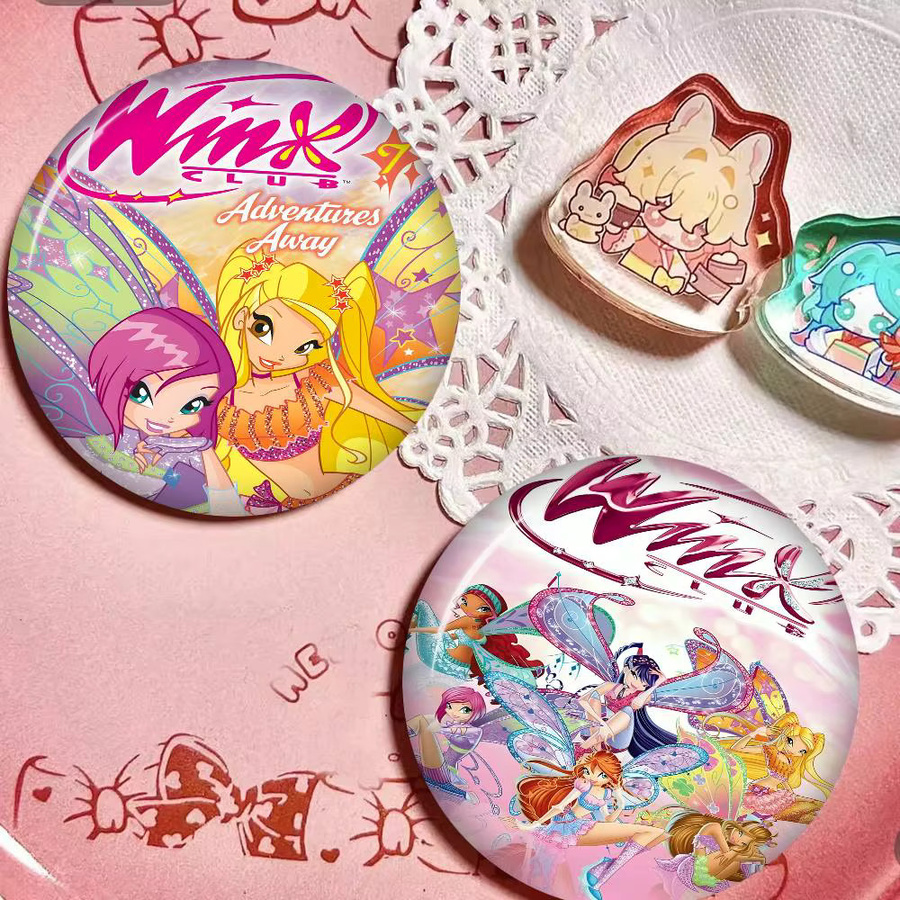 Broschen Cartoon W-Winx Cute Club Runde Anstecknadeln - Bild 2