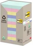 Post-it Recycling Notes Tower Haftnotizen Pastell Rainbow Multicolor, 24 Blöcke, B: 3,8 cm x H: 5,1 cm - Bild 1