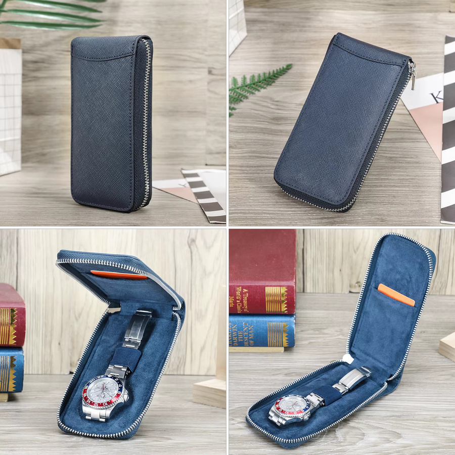 Uhrenbox Leder, Schwarz, Unisex - Bild 2