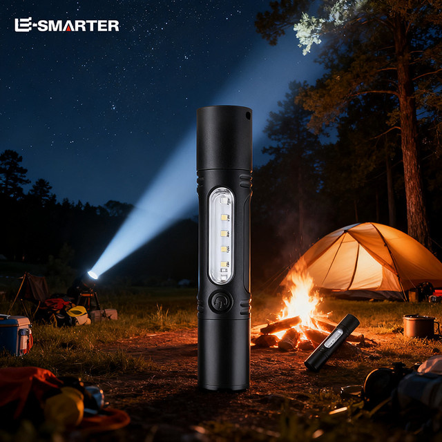 ESMARTER Ultrahelle wiederaufladbare Mini-Taschenlampe als tragbare Outdoor-Notfall-Arbeitsleuchte in Schwarz - Bild 1
