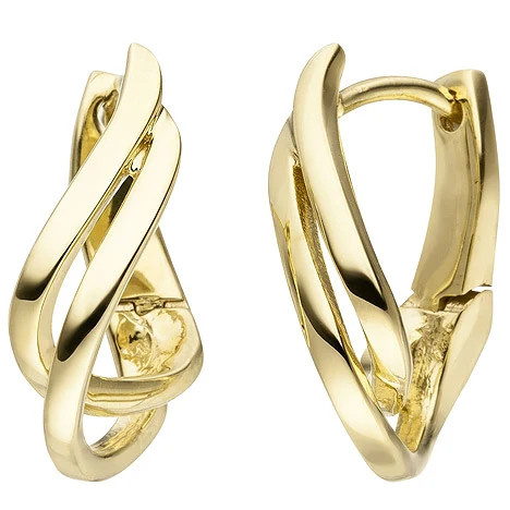 Colfem Creolen geschwungen, 375 Gelbgold, Unisex - Bild 1
