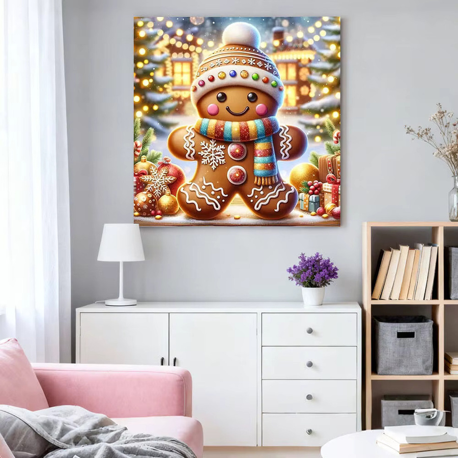 HUACAN Diamant-Malerei Set Weihnachten Baum als Wanddekoration in Mehrfarbig mit quadratischen Steinen - Bild 3