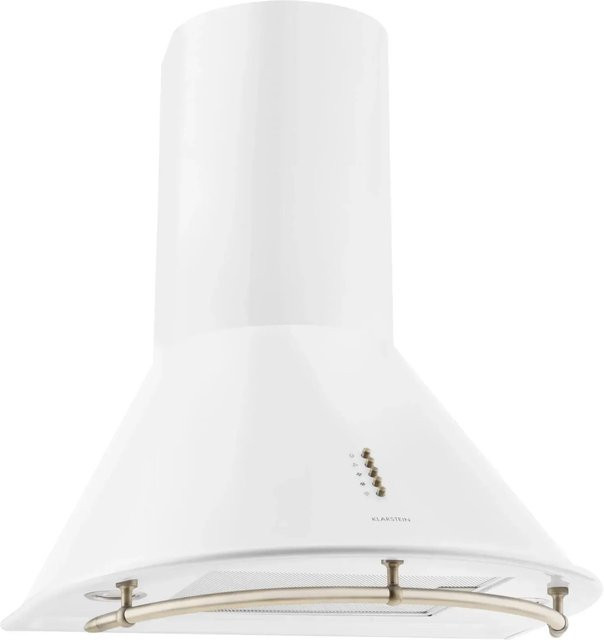 Klarstein Lumio Primo Retro-Dunstabzugshaube Weiß mit LED-Display und 490 m³/h Luftleistung, Breite: 60 cm - Bild 1