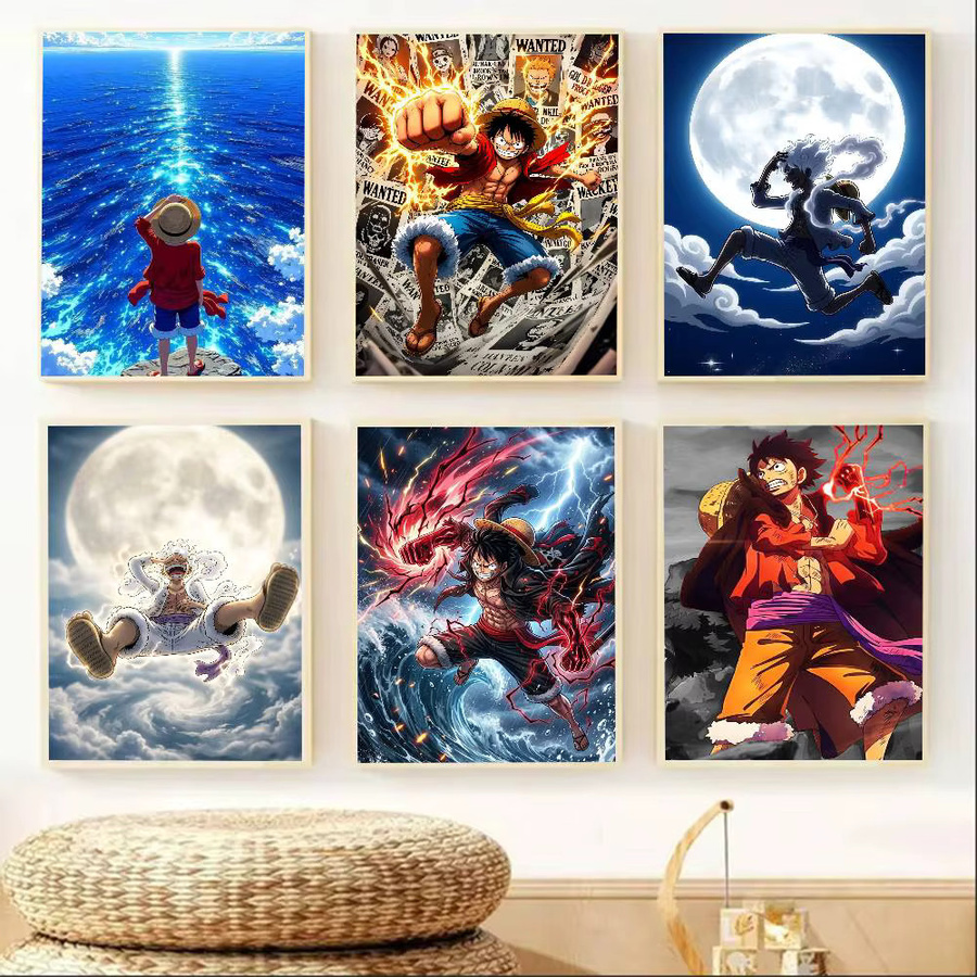 Bandai OP Luffy Poster HD Kunst, selbstklebend und wasserfest, mehrfarbig - Bild 2