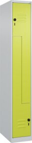C+P Z-Spind Classic PLUS Spind mit 2 Fächern und Sicherheits-Drehriegel, Farbe: Lichtgrau/Clowngrün, H x B x T: 185 x 30 x 50 cm - Bild 1