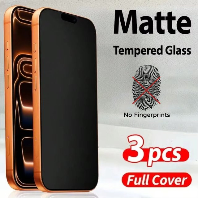 Matte Displayschutzfolie aus gehärtetem Glas für Apple iPhone Modelle in 1-3 Stück Packung - Bild 1