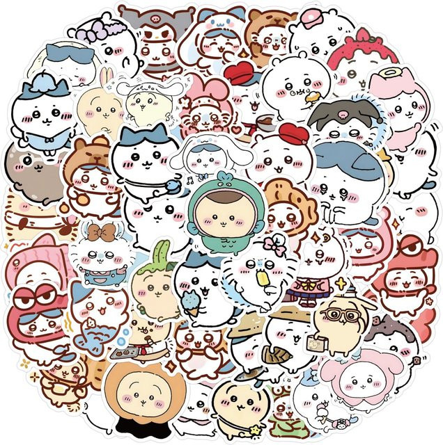 Chiikawa Usagi Cartoon Sticker Set für DIY Graffiti an Handy, Gepäck und Skateboard, Mehrfarbig - Bild 1