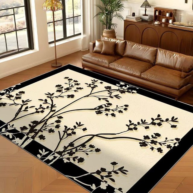 Waschbarer Luxus Teppich in Kaschmir-Optik für Wohnzimmer und Schlafzimmer, Weiß, B/T: 140 x 200 cm - Bild 1