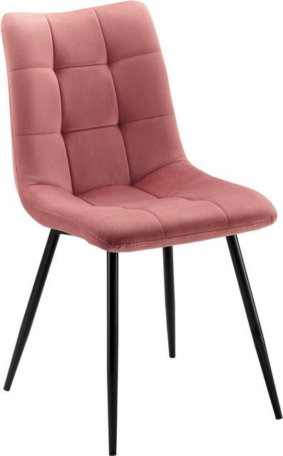 Bessagi Home Stuhl Suri Rosa Samt Gepolstert Modern B/T/H: 42 x 45 x 87 cm - Bild 1