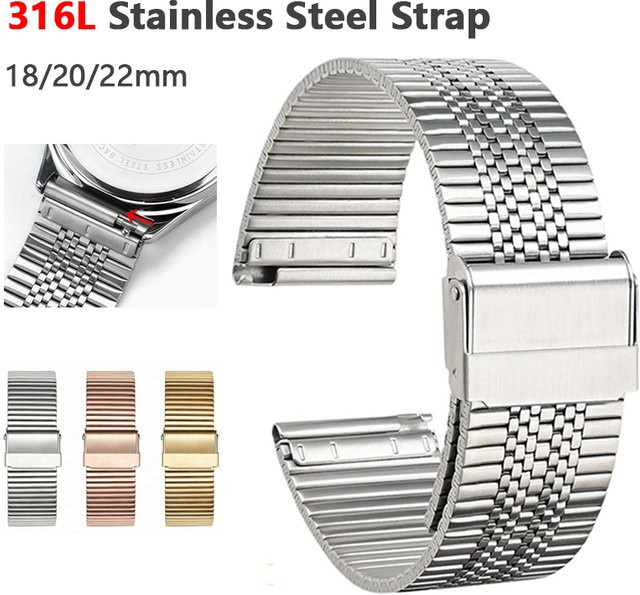 strapfreak Uhrenarmband Edelstahl, Silber, Unisex, 20mm, 22mm - Bild 1