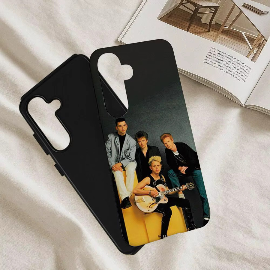 Luxus Doppel Schicht Handyhülle Band D-Depeche M-Modus für Samsung Galaxy S25 S24 Ultra S23 Plus S22 A56 in Schwarz oder Weiß - Bild 5
