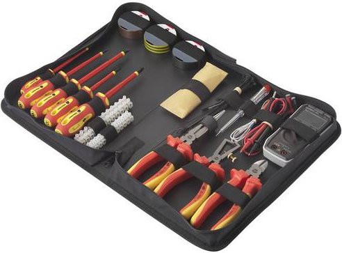 TOOLCRAFT Werkzeugset für Elektriker und Heimwerker mit Digitalmultimeter VOLTCRAFT VC-22, 50-teilig, mehrfarbig - Bild 1