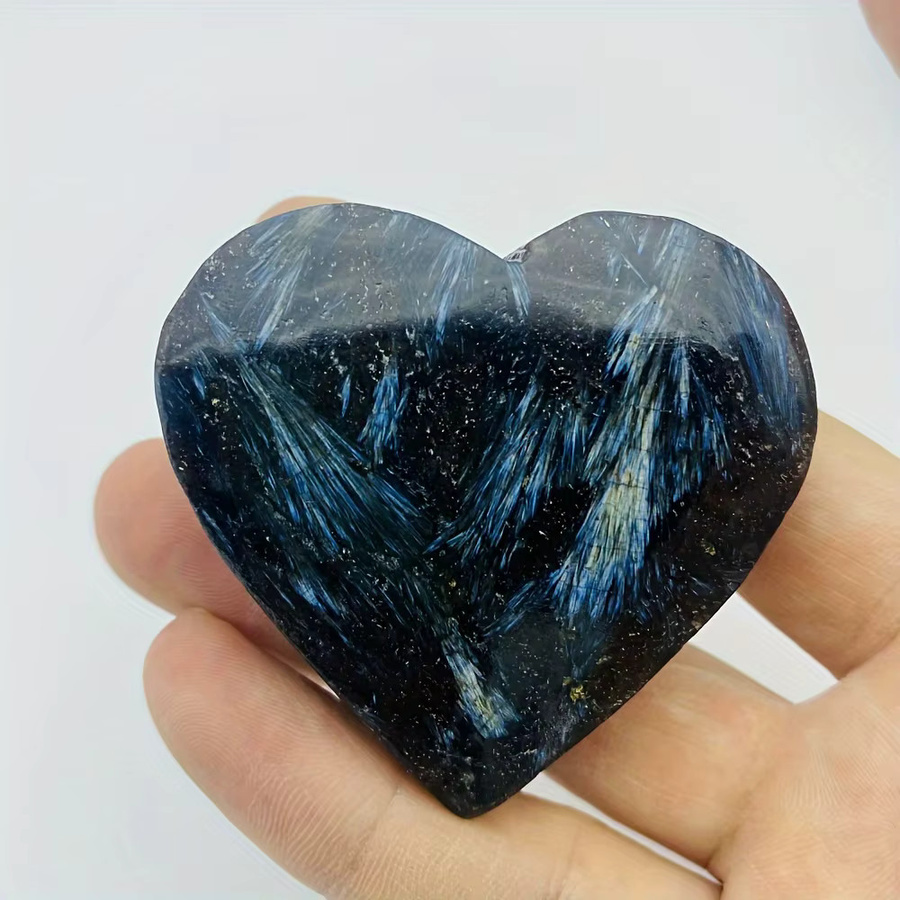 CrystalHola Feuerwerk-Herz-Palmenstein Astrophyllit in Blau und Grau, 50–100 g - Bild 3