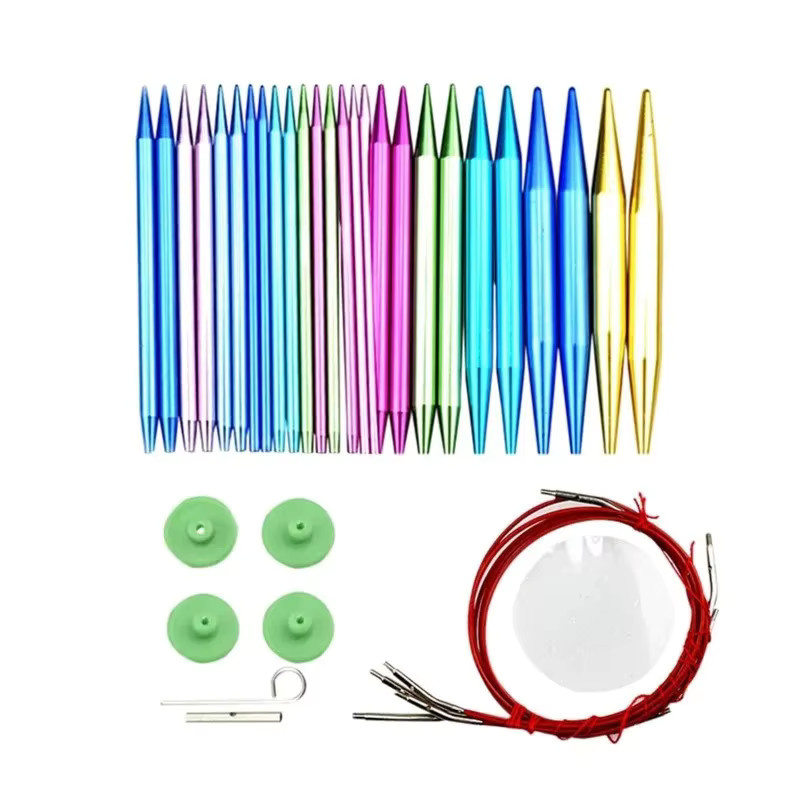 Häkelnadeln und Rundstricknadeln Set aus Aluminium in Multicolour für Webgarn und Bastelarbeiten - Bild 3