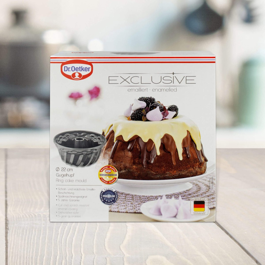 Dr. Oetker Gugelhupfform rund, Emaille, Schwarz, Durchmesser: 22 cm - Bild 2