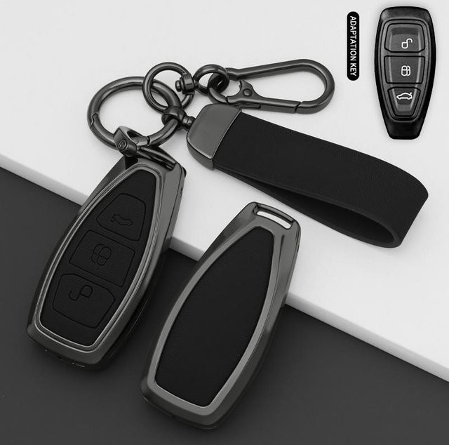 Linyi Toy Schlüsselhülle aus Zinklegierung für Ford Focus, Mondeo, Fiesta, Kuga und Puma in Orange, Schwarz oder Braun - Bild 1