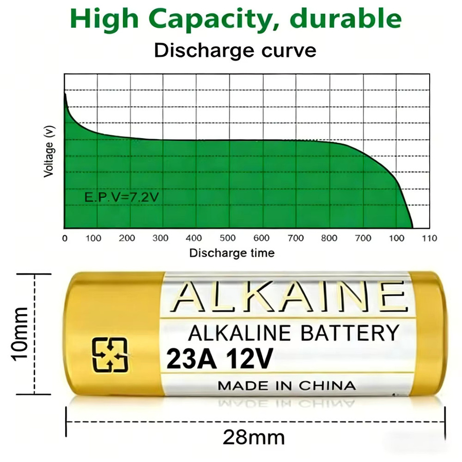 Yuform A23 23A 12V Alkaline-Batterien für Türklingeln, Fernbedienungen und Spielzeuge - Bild 2