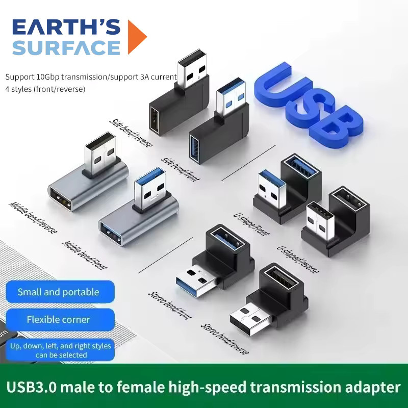 OUIO USB-C auf USB-A OTG Adapter 90 Grad Rechtwinkliger USB-Verlängerungsanschluss Konverter in Schwarz - Bild 5