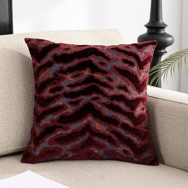 JMG Clothing Jacquard Kissenbezug aus Plüsch in Rot, B/B: 50 x 50 cm - Bild 1