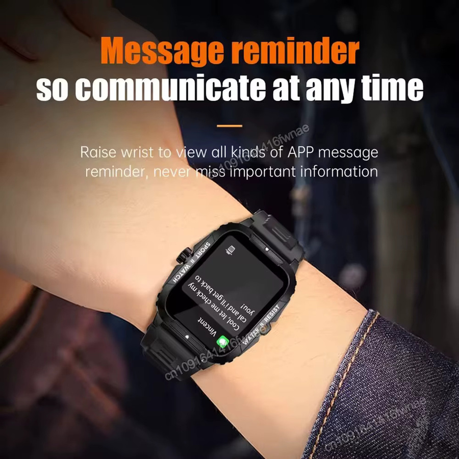 Ola Esporte Militärische Smartwatch für Herren in Schwarz mit GPS, 3ATM Wasserdichtigkeit und Gesundheitsüberwachung - Bild 3