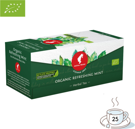 Julius Meinl Bio Tee Minze, Kräutertee, Teebeutel, 25 Stück - Bild 1