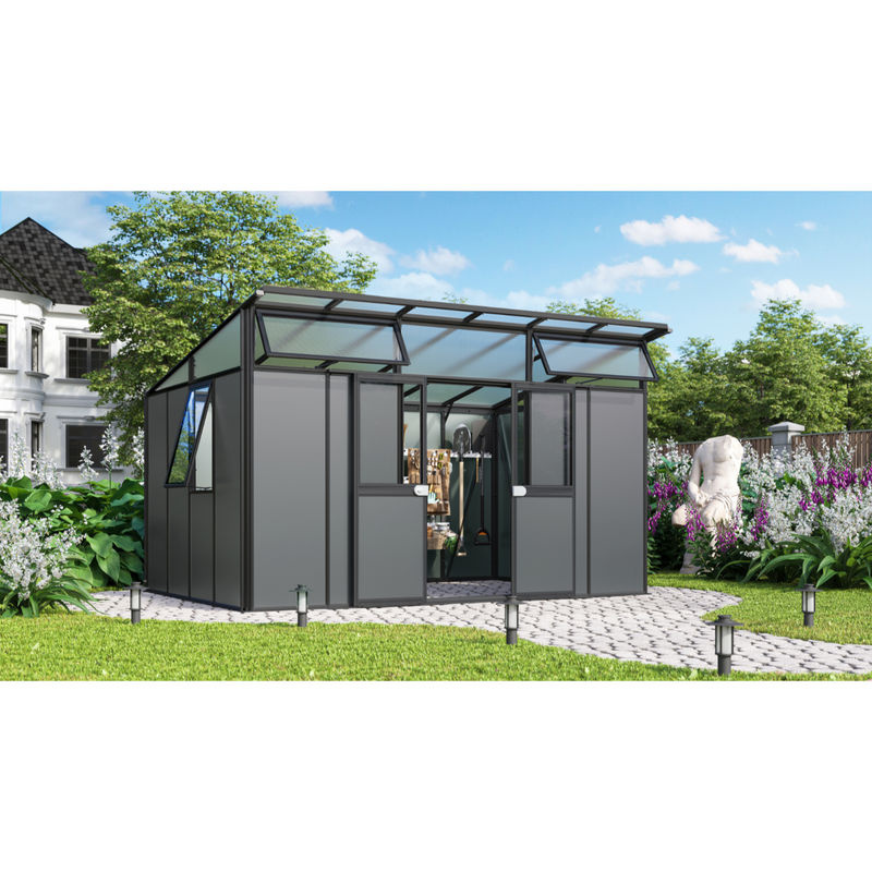 Vitavia Gerätehaus Kosmos mit Pultdach in Schwarz/Anthrazit, 11,5 m² aus Alu-Sandwichpaneelen - Bild 2