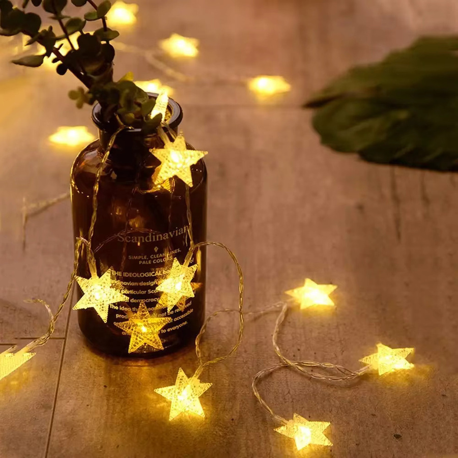 KIKIELF LED Sternenlichterkette in Warmweiß mit USB- und Batteriebetrieb, weiße Feenlampe aus Kunststoff zur Dekoration - Bild 2
