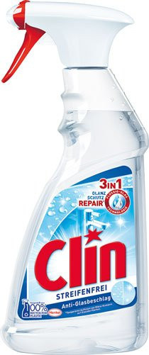 Clin Streifenfrei 3in1 Anti-Glasbeschlag mit Pumpe, 500 ml, transparent - Bild 1