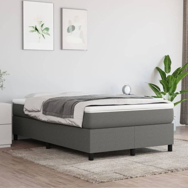 vidaxl Boxspringbett mit Matratze in Grau aus Stoff B/T/H: 200 x 120 x 35 cm - Bild 1