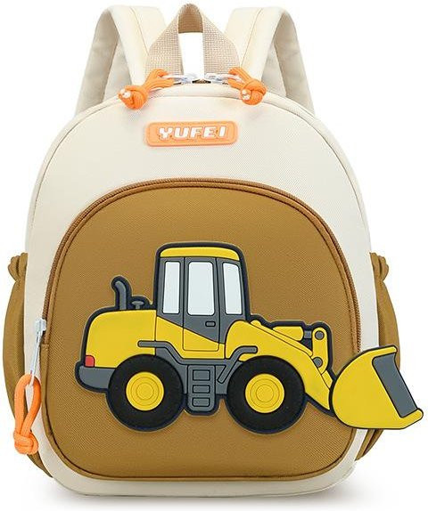 Fancy Style Studio Schultasche mit Cartoon-Bulldozer Motiv für Jungen in Gelb aus Nylon - Bild 1