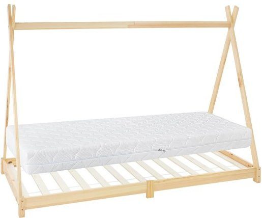 ML-Design Kinderbett Tipi aus Kiefernholz mit Matratze und Lattenrost, B/T/H: 90 x 200 x 157 cm