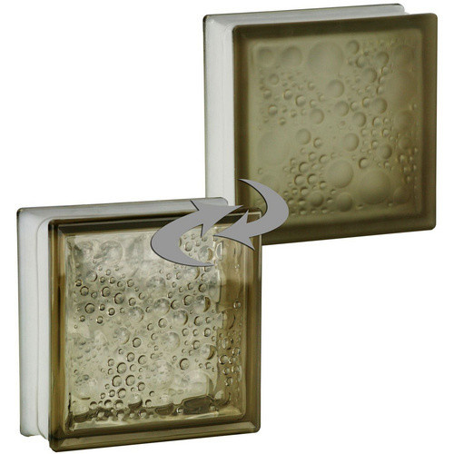 Fuchs Design Glasbaustein in Braun mit abstraktem Motiv, B/H: 19,0 x 19,0 cm - Bild 2